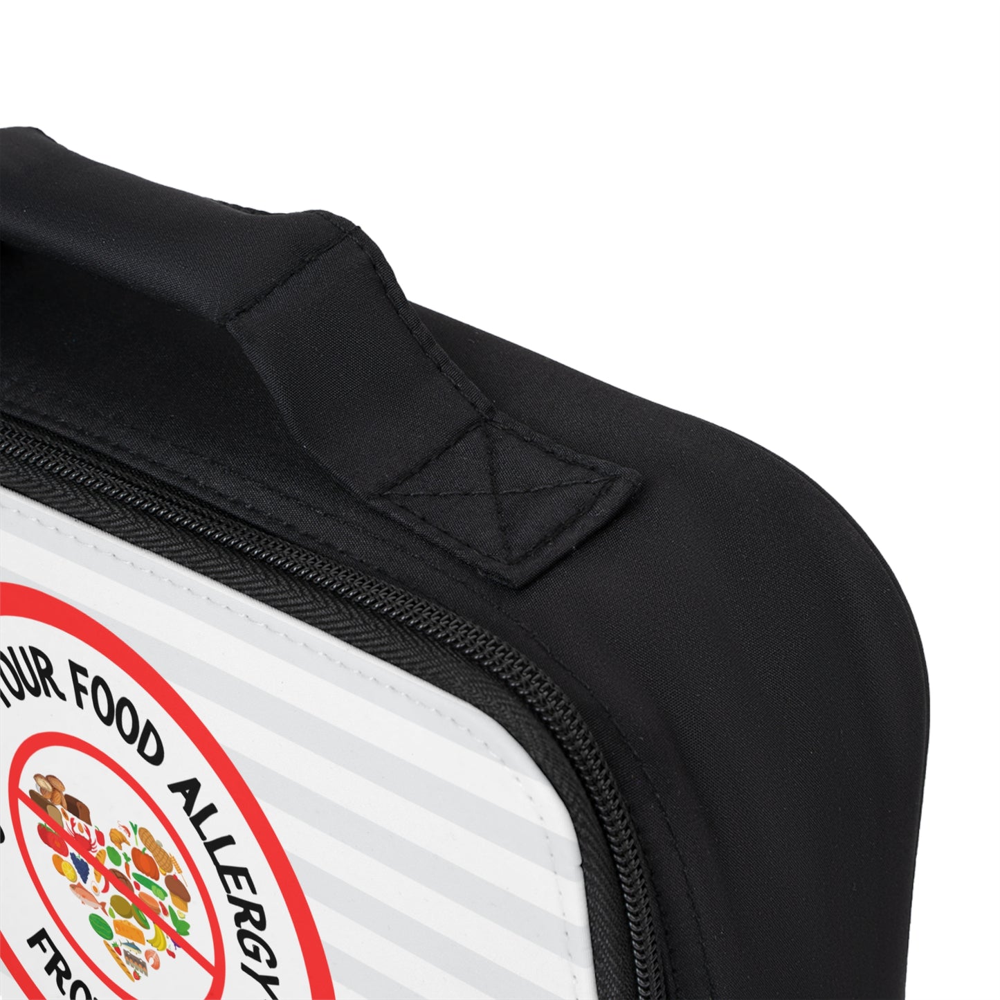Gray Striped Food Allergy Lunchbox