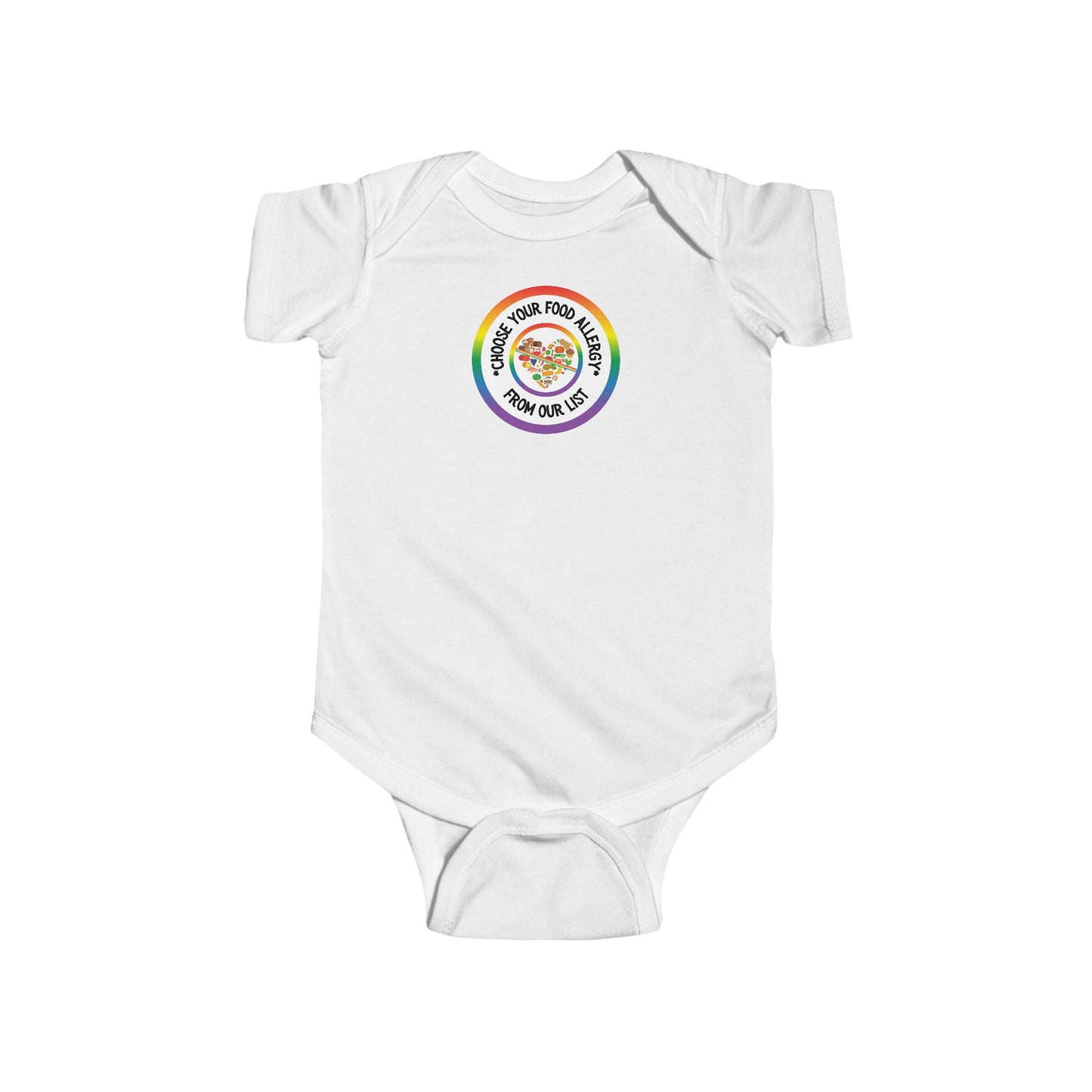 Other Food Allergies Rainbow Logo Short Sleeve Onesie