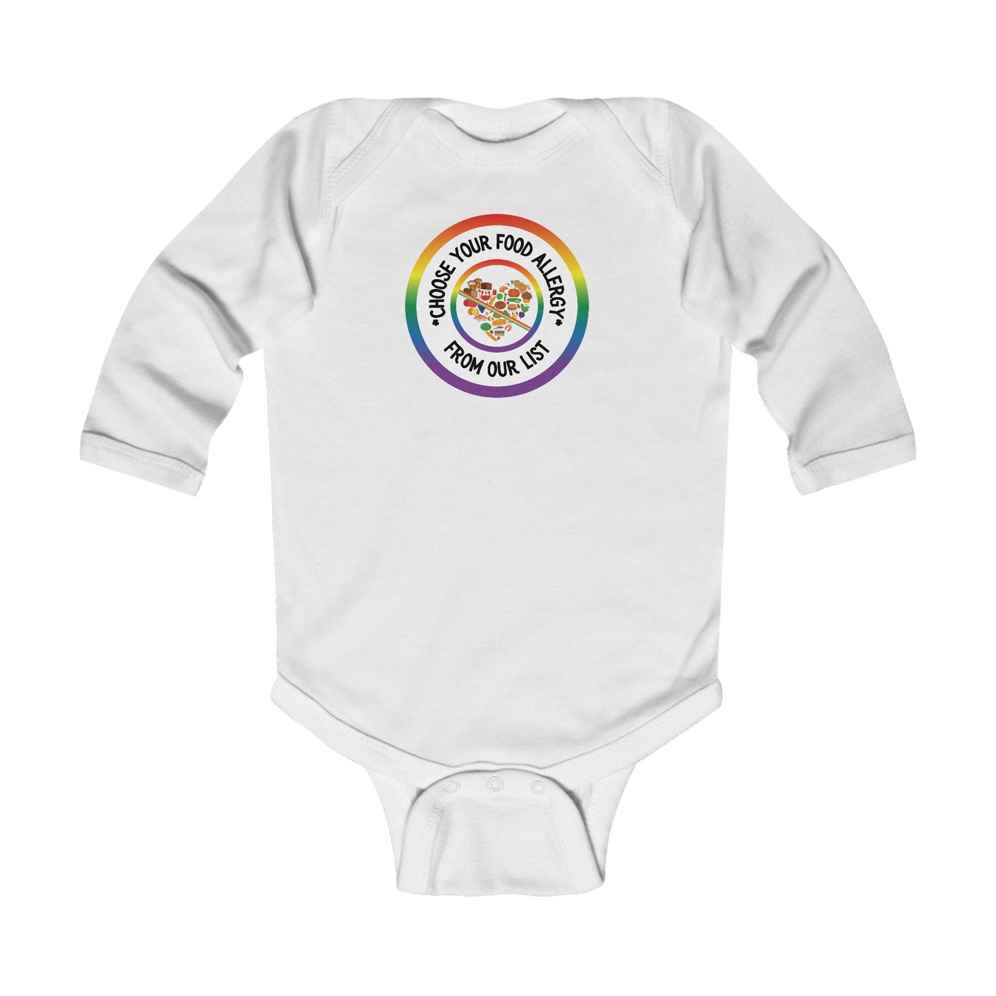 Other Food Allergies Rainbow Logo Long Sleeve Onesie