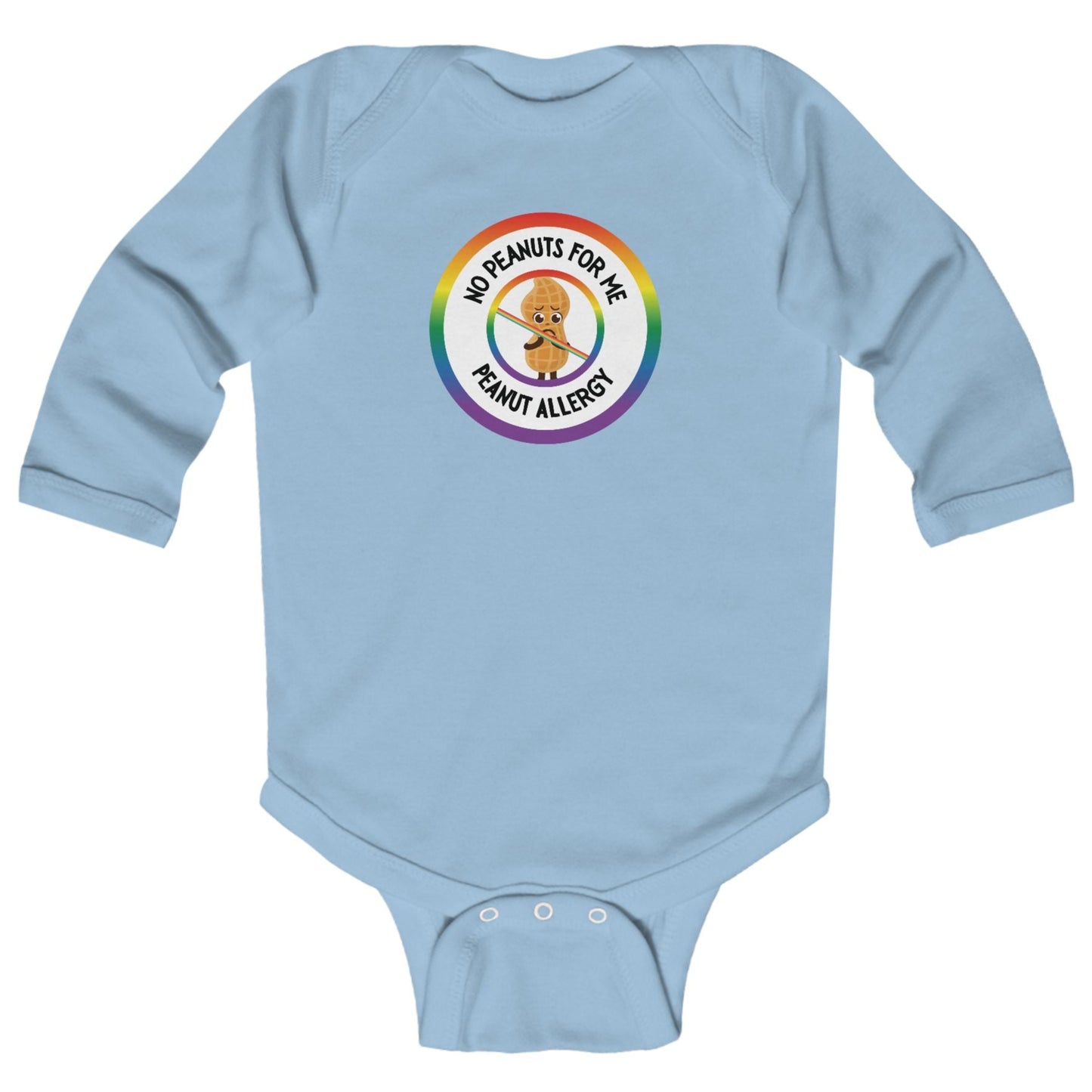 Peanut Allergy Rainbow Logo Long Sleeve Onesie