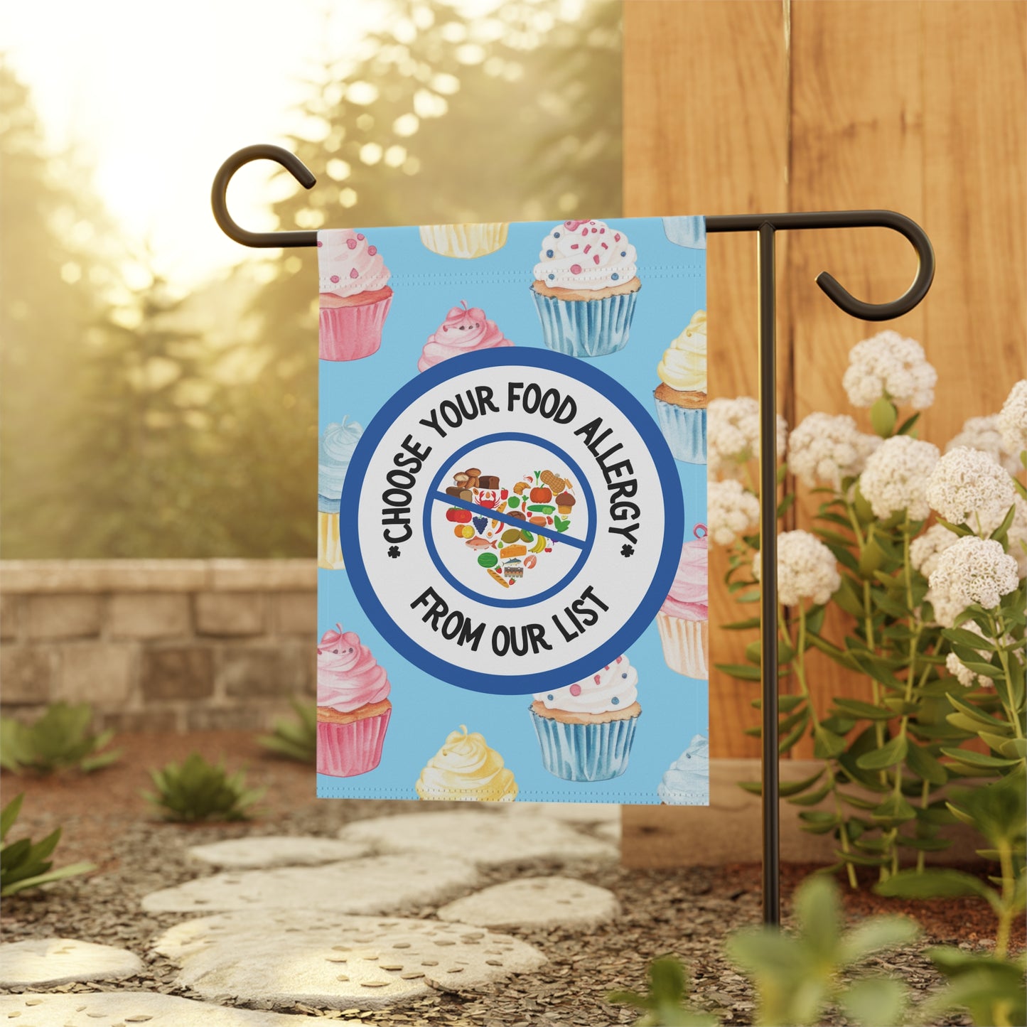 Blue Cupcake Garden Flag