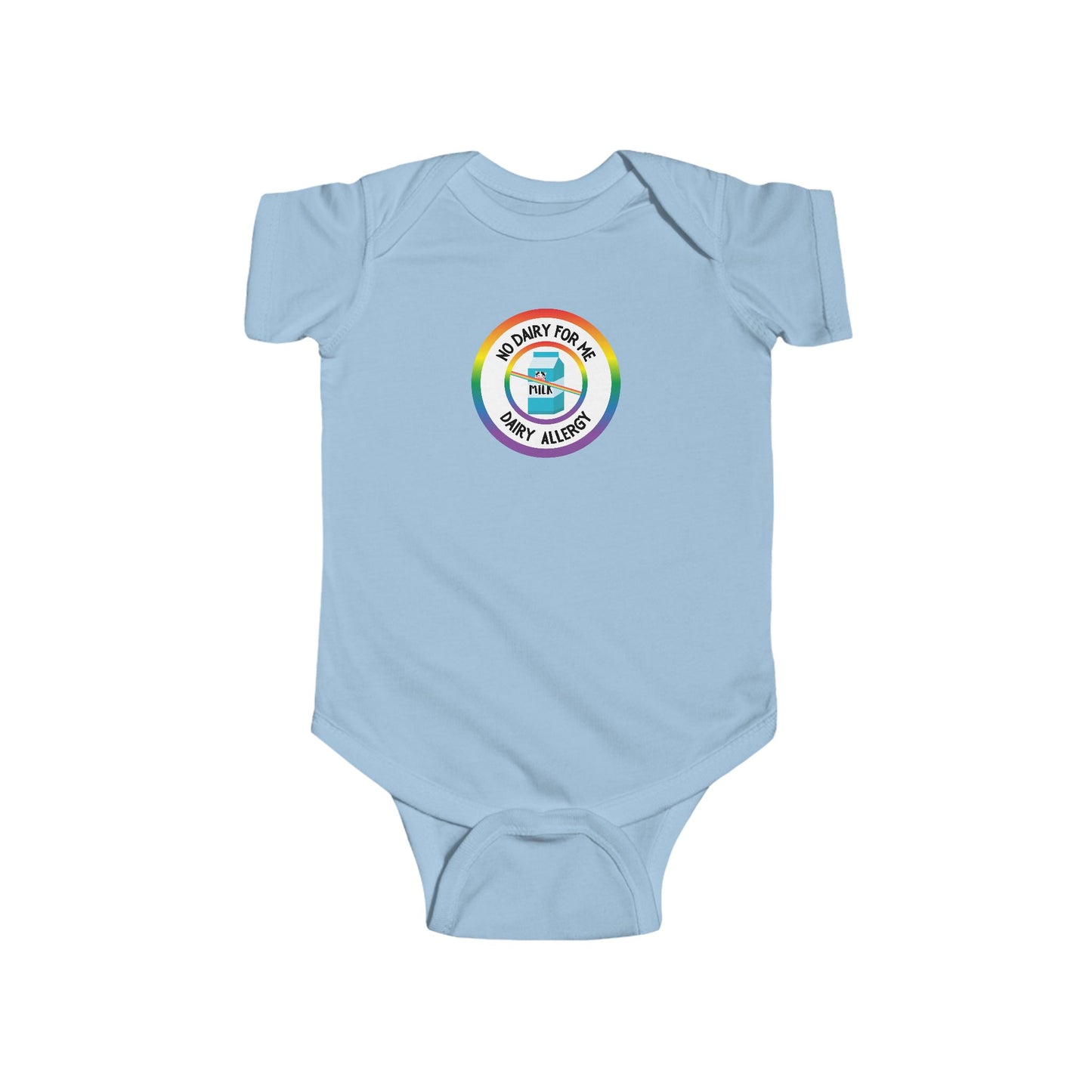 Dairy Allergy Rainbow Logo Short Sleeve Onesie