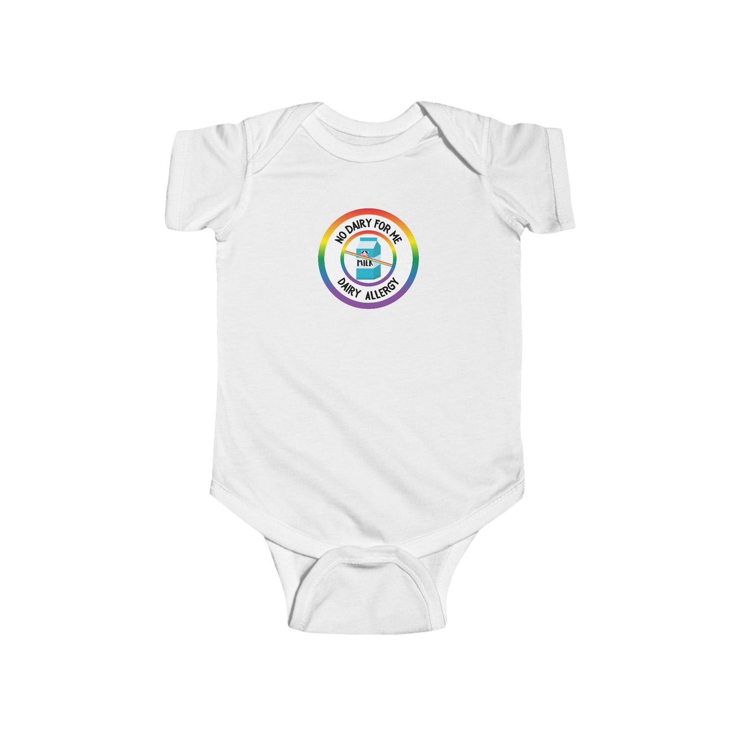 Dairy Allergy Rainbow Logo Short Sleeve Onesie