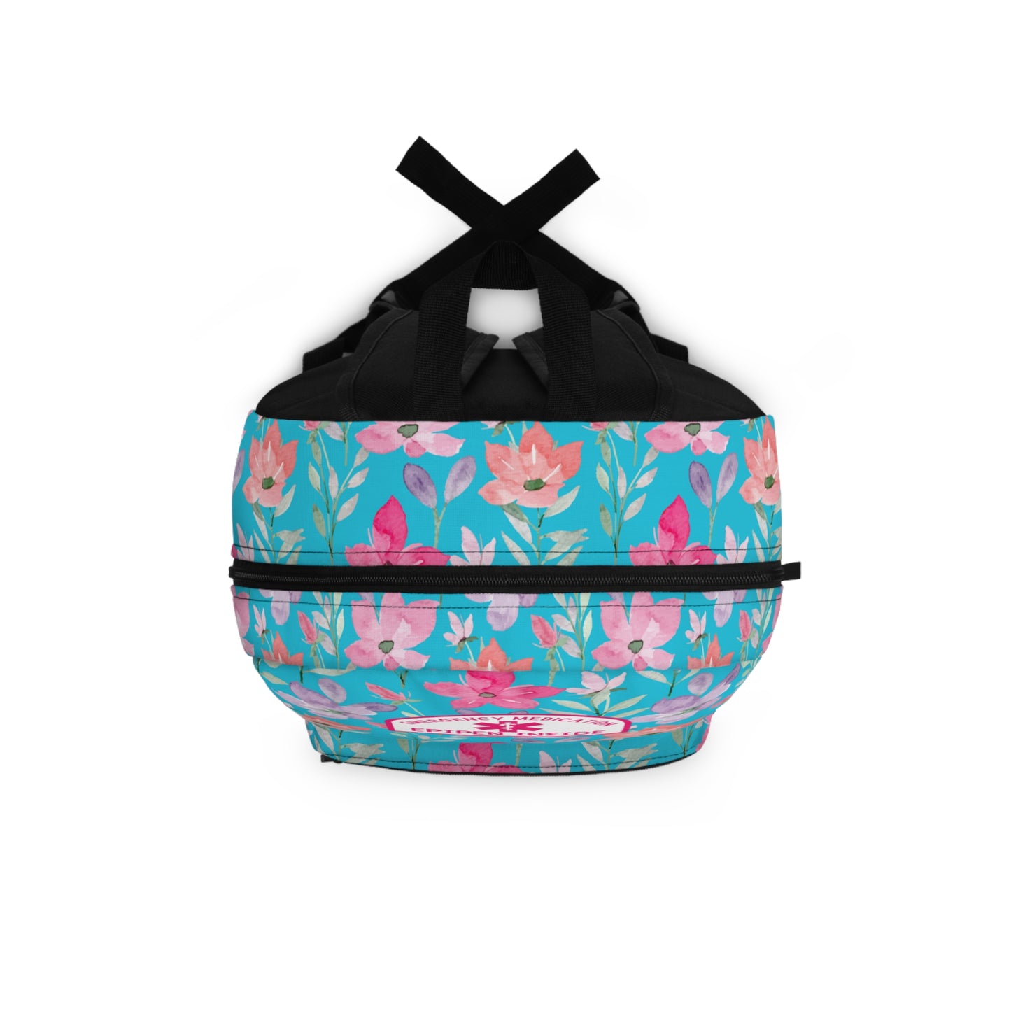 Teal Floral Food Allergy Backpack