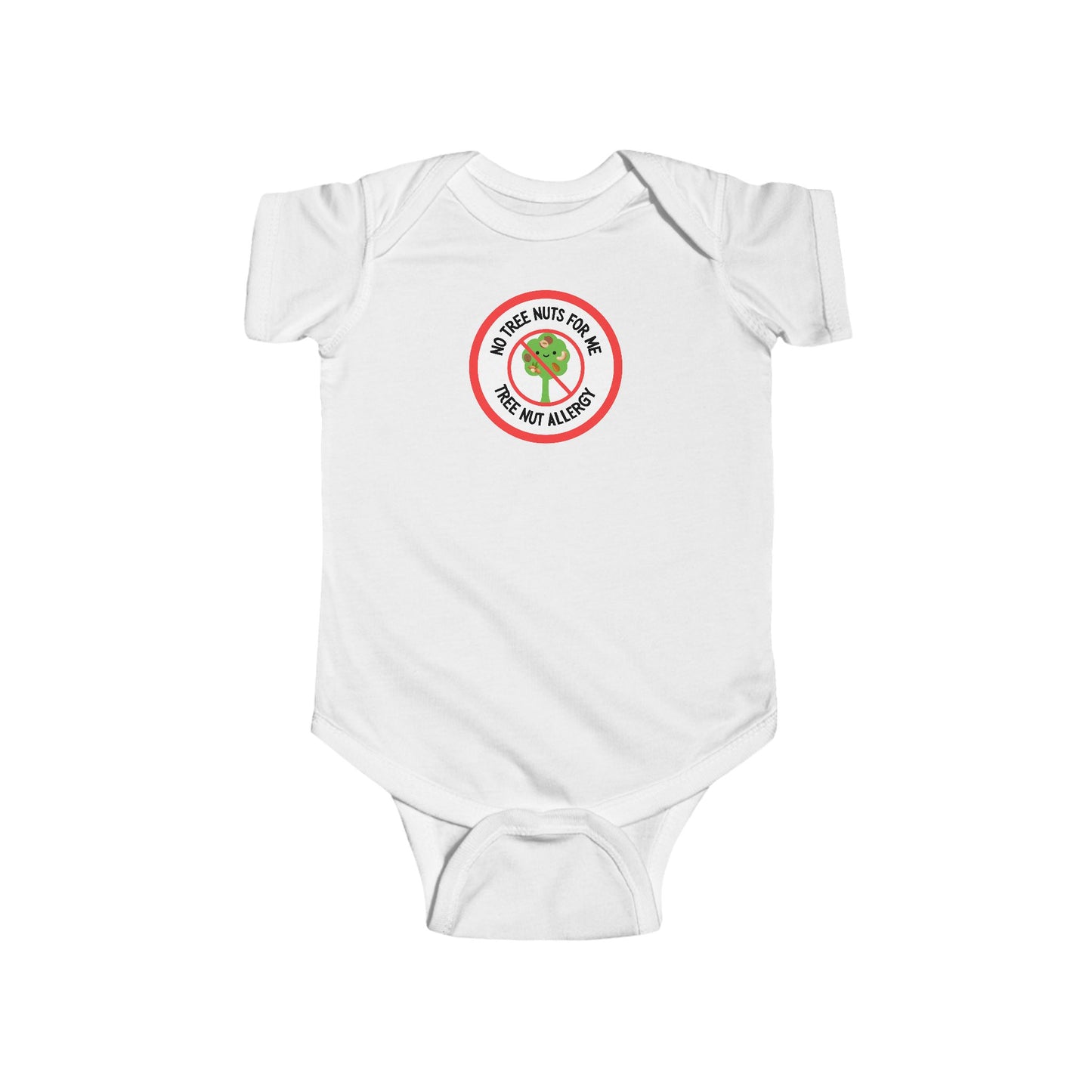 Tree Nut Allergy Red Logo Short Sleeve Onesie