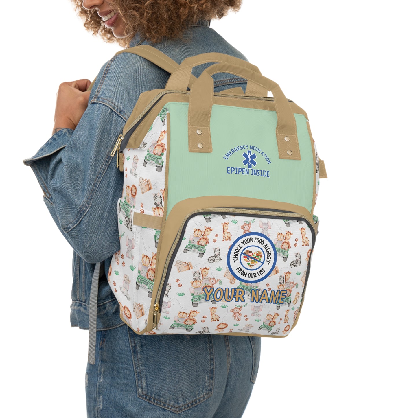 Safari Food Allergy Diaper Backpack