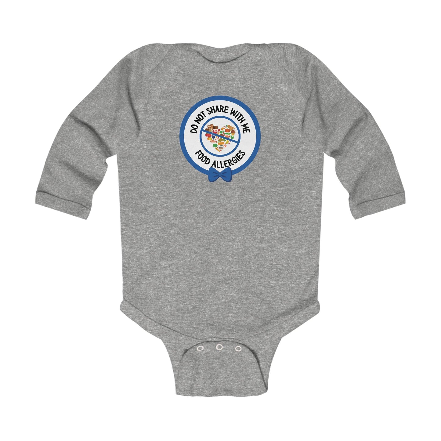 Multiple Allergies Blue Logo Long Sleeve Onesie
