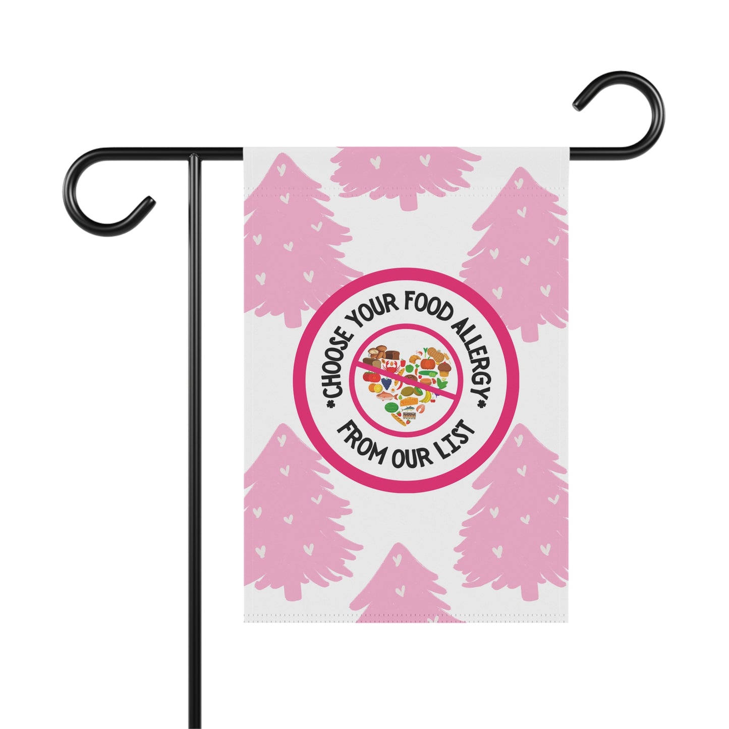 Pink Christmas Food Allergy Garden Flag