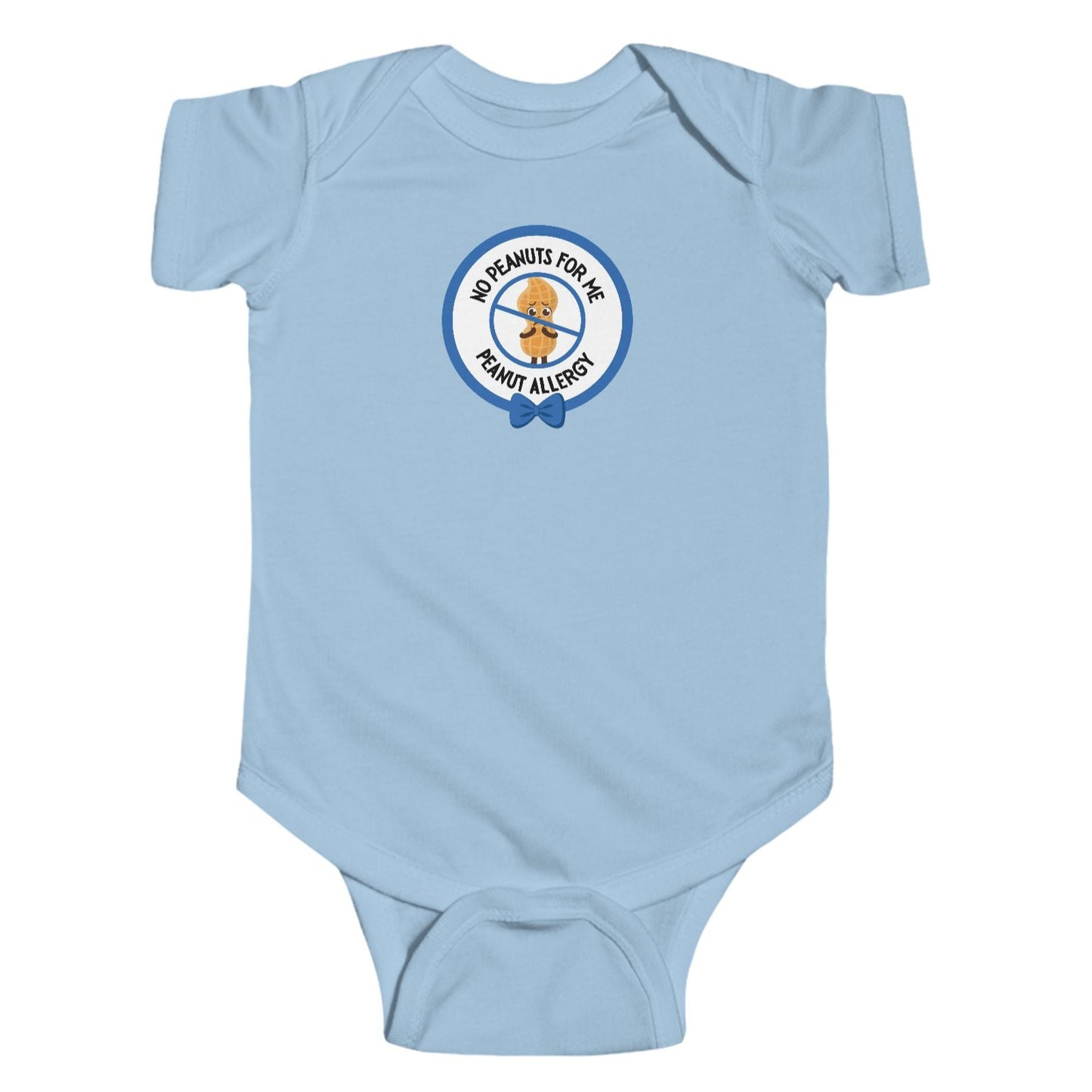 Peanut Allergy Blue Logo Short Sleeve Onesie