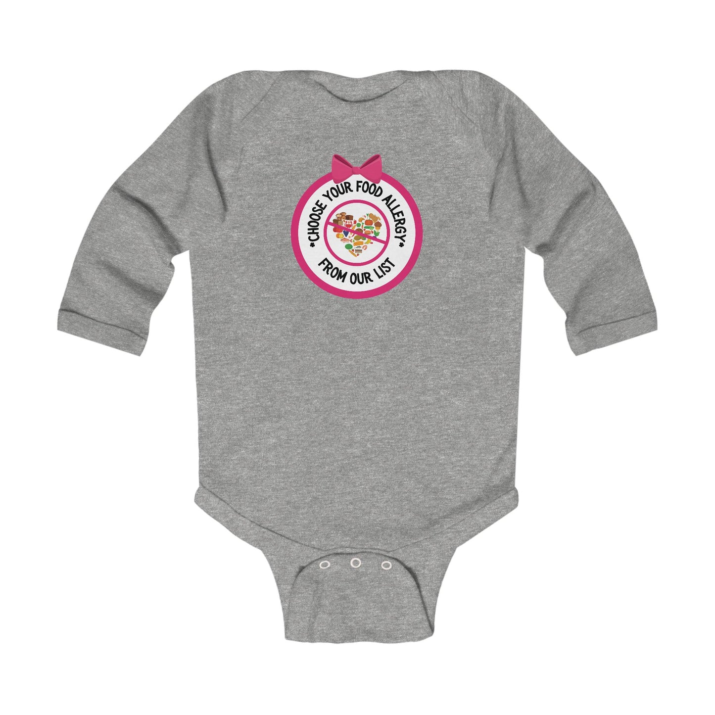 Other Food Allergies Pink Logo Long Sleeve Onesie