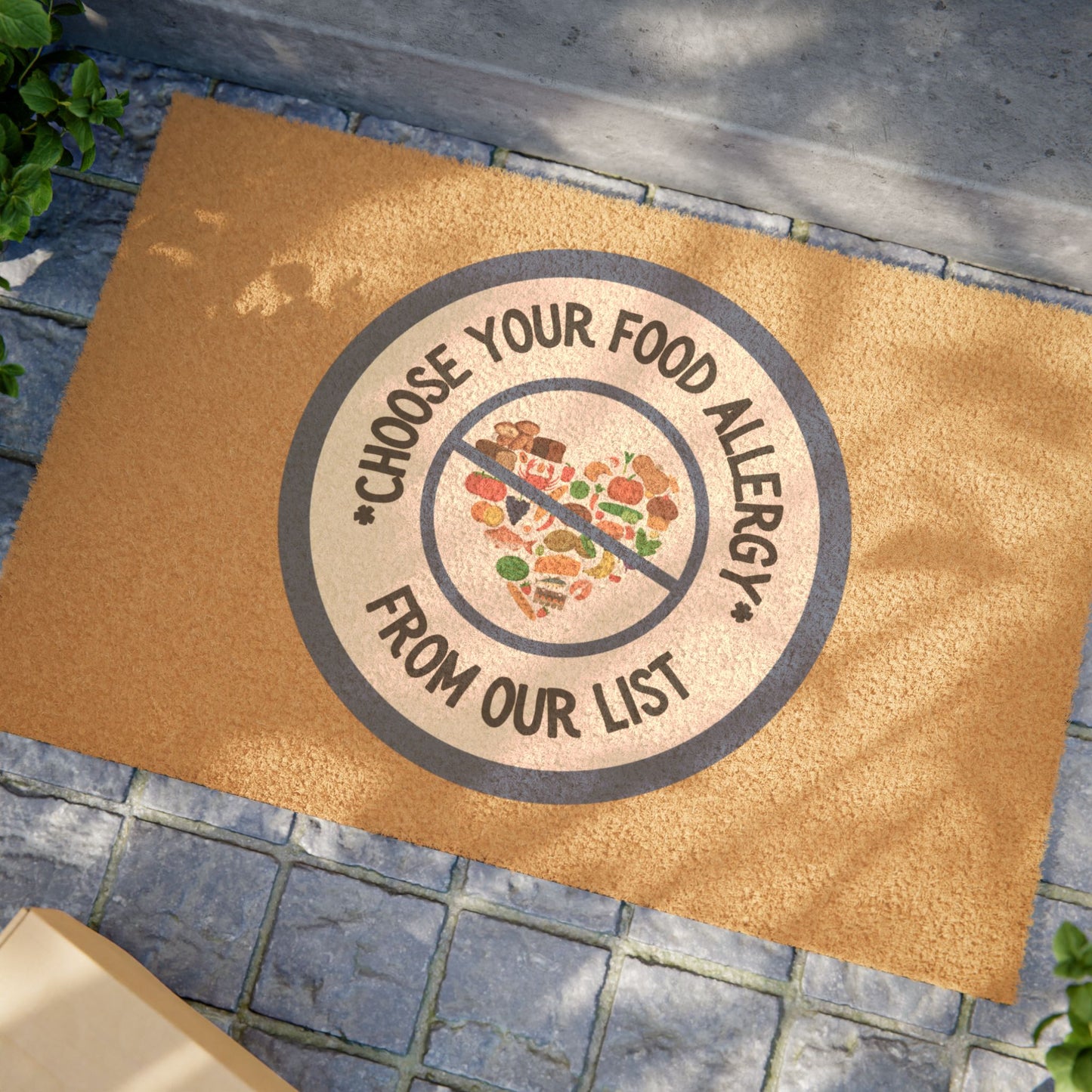 Food Allergy Blue Logo Doormat