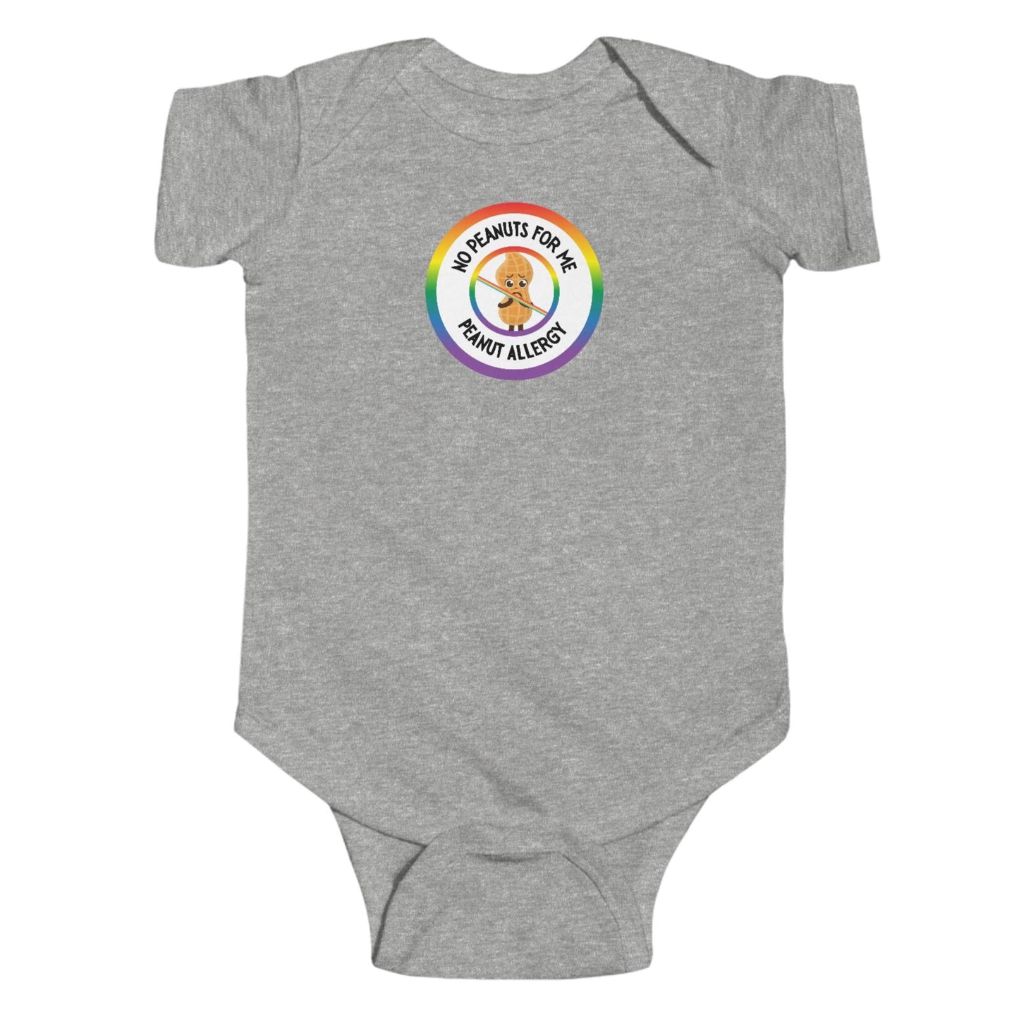 Peanut Allergy Rainbow Logo Short Sleeve Onesie