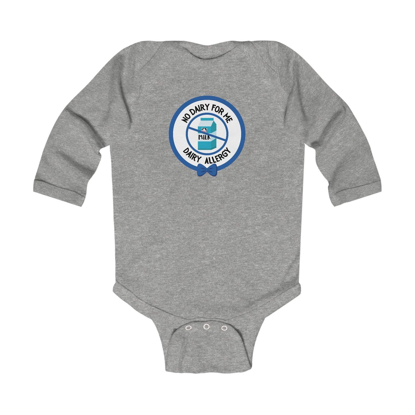 Dairy Allergy Blue Logo Long Sleeve Onesie