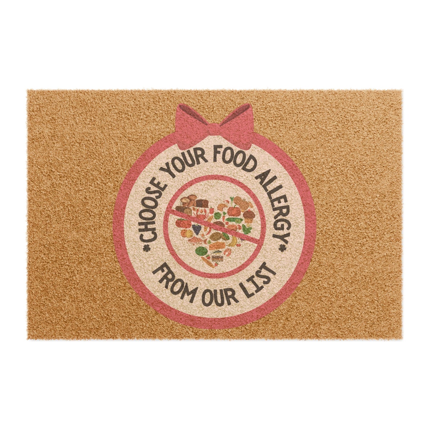 Food Allergy Pink Logo Doormat