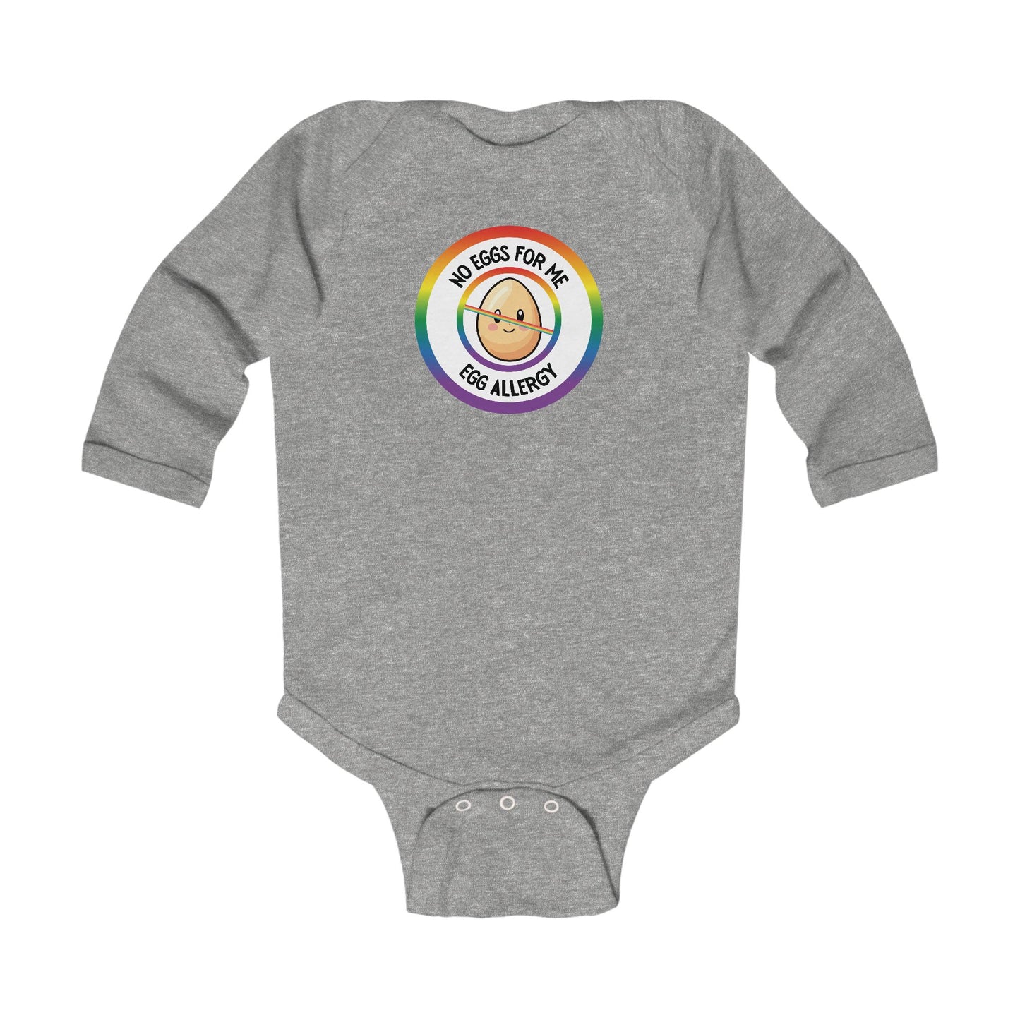 Egg Allergy Rainbow Logo Long Sleeve Onesie