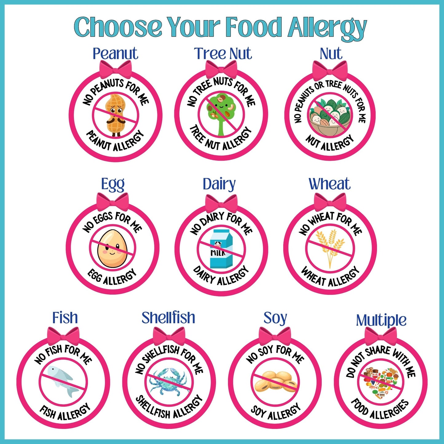 Food Allergy Pink Logo Bib