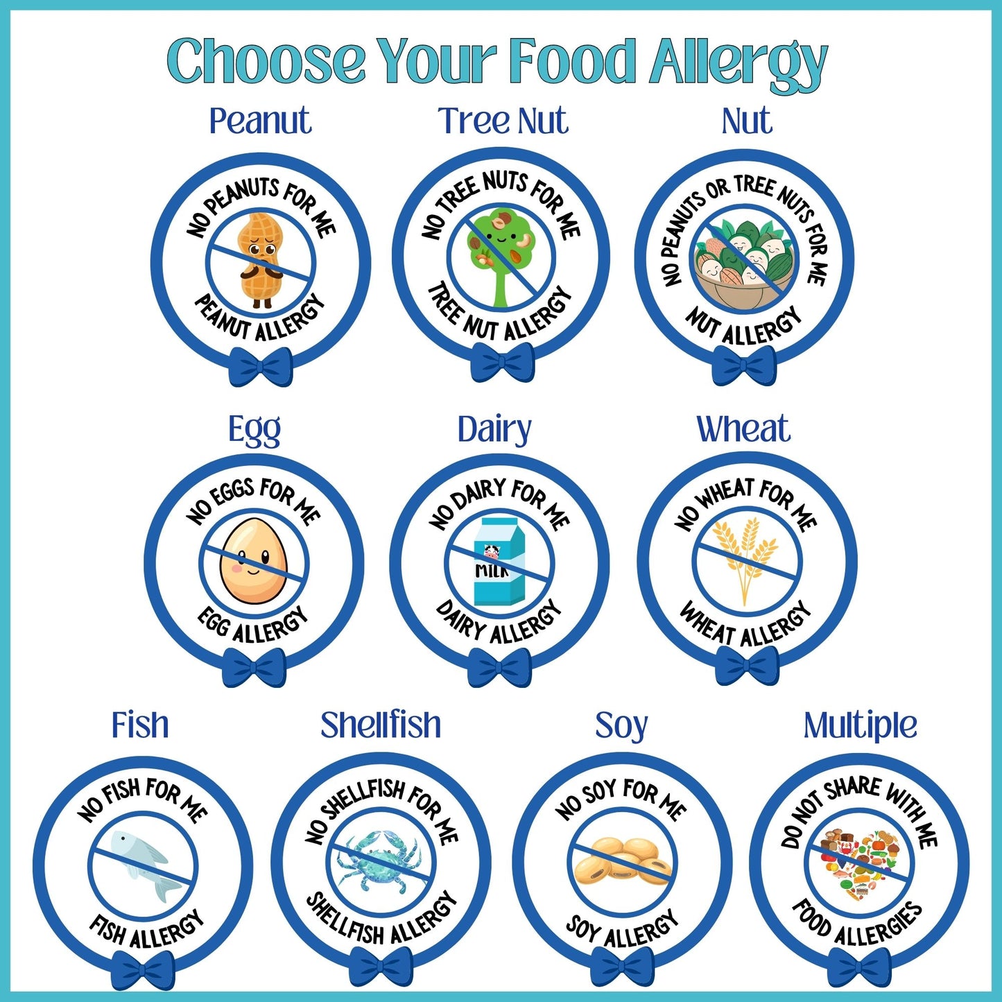 Food Allergy Blue Logo Bib