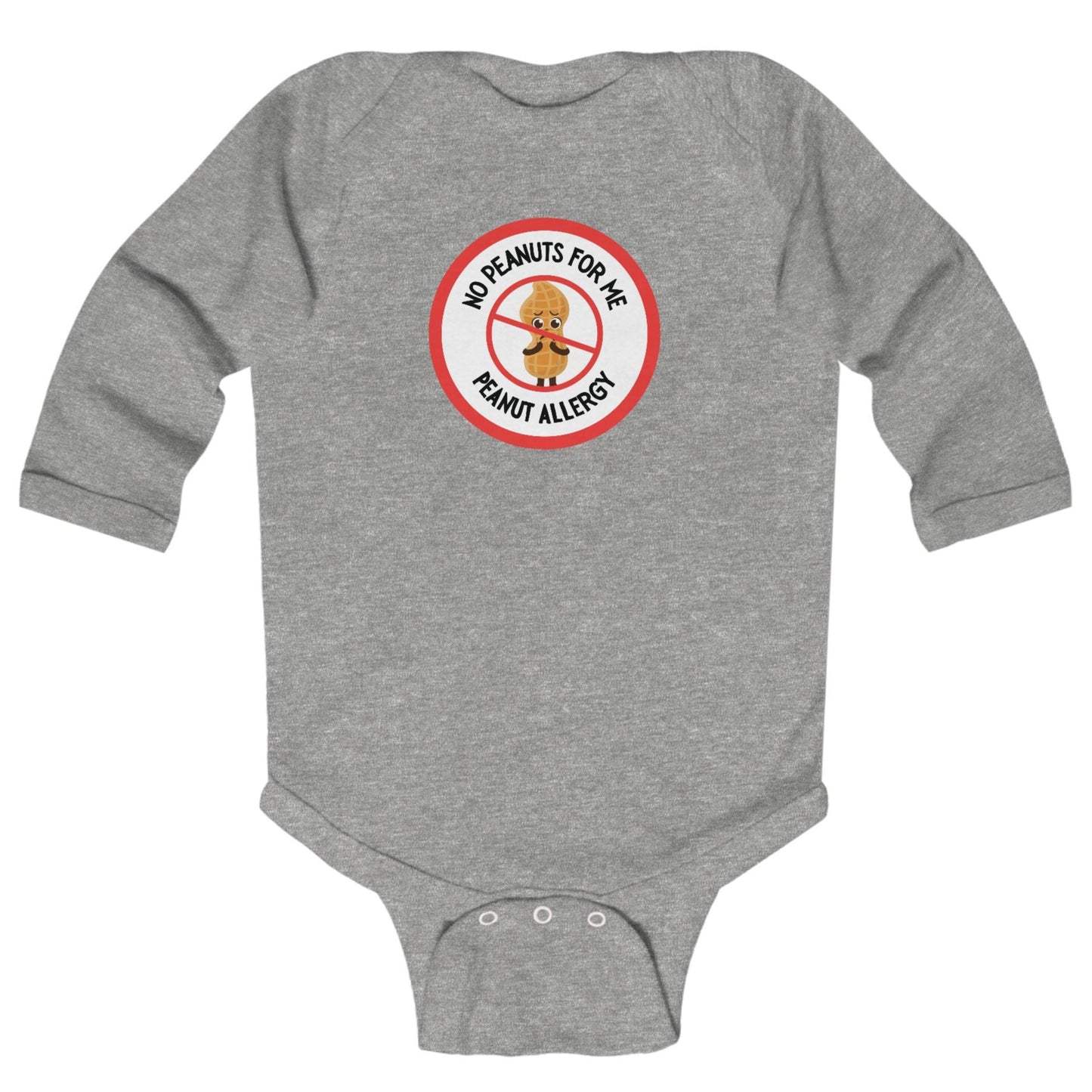 Peanut Allergy Red Logo Long Sleeve Onesie