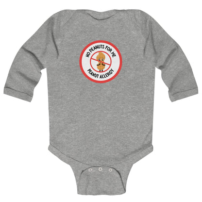 Peanut Allergy Red Logo Long Sleeve Onesie