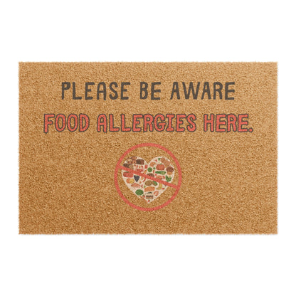 Be Aware Food Allergies Doormat