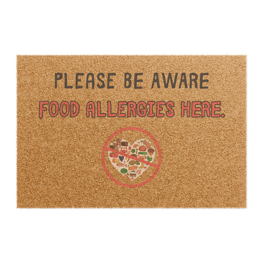Be Aware Food Allergies Doormat
