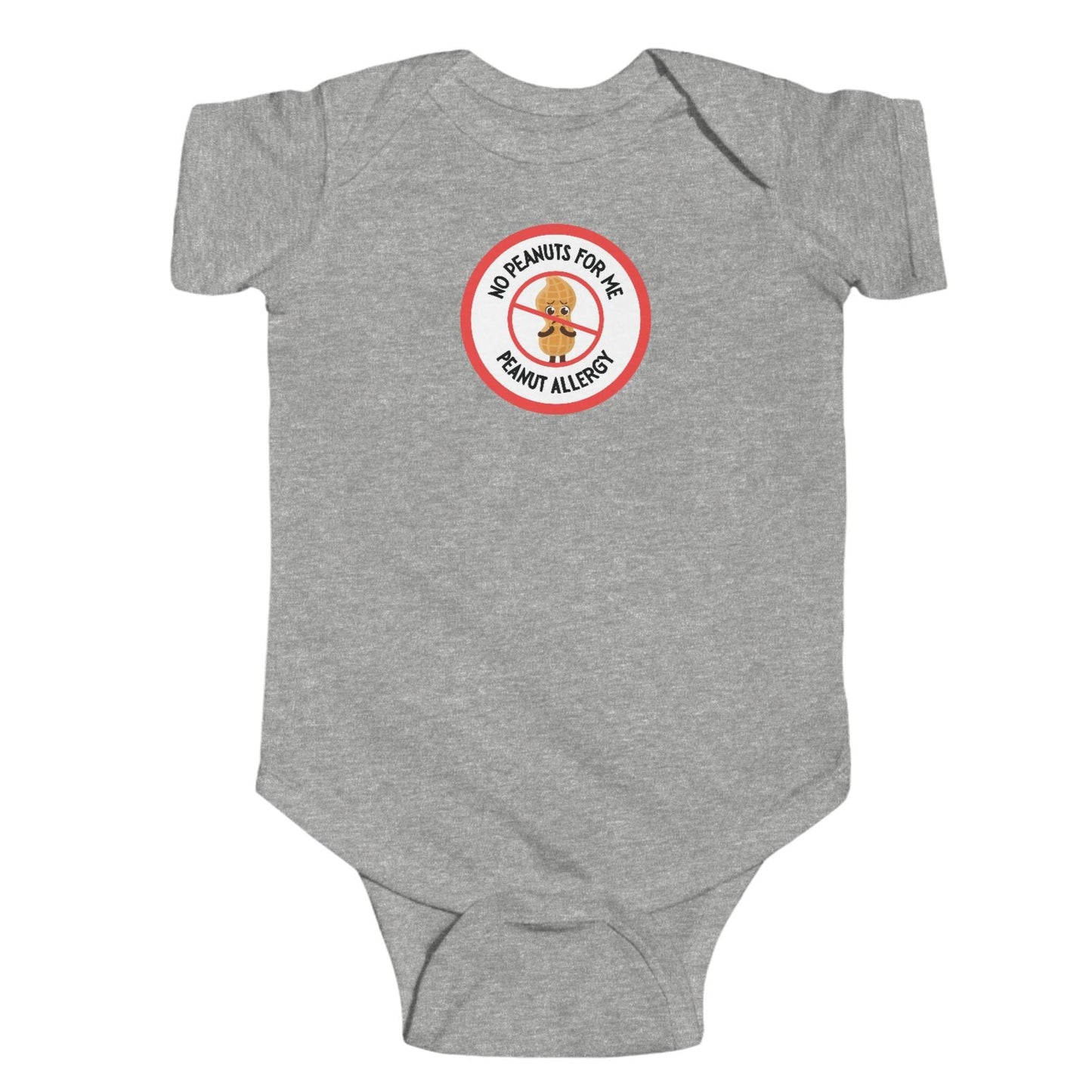 Peanut Allergy Red Logo Short Sleeve Onesie