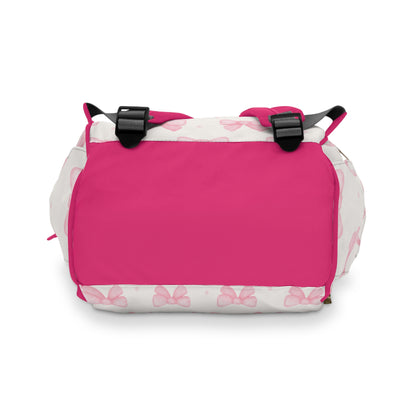 Pink Bow Food Allergy Diaper Backpack