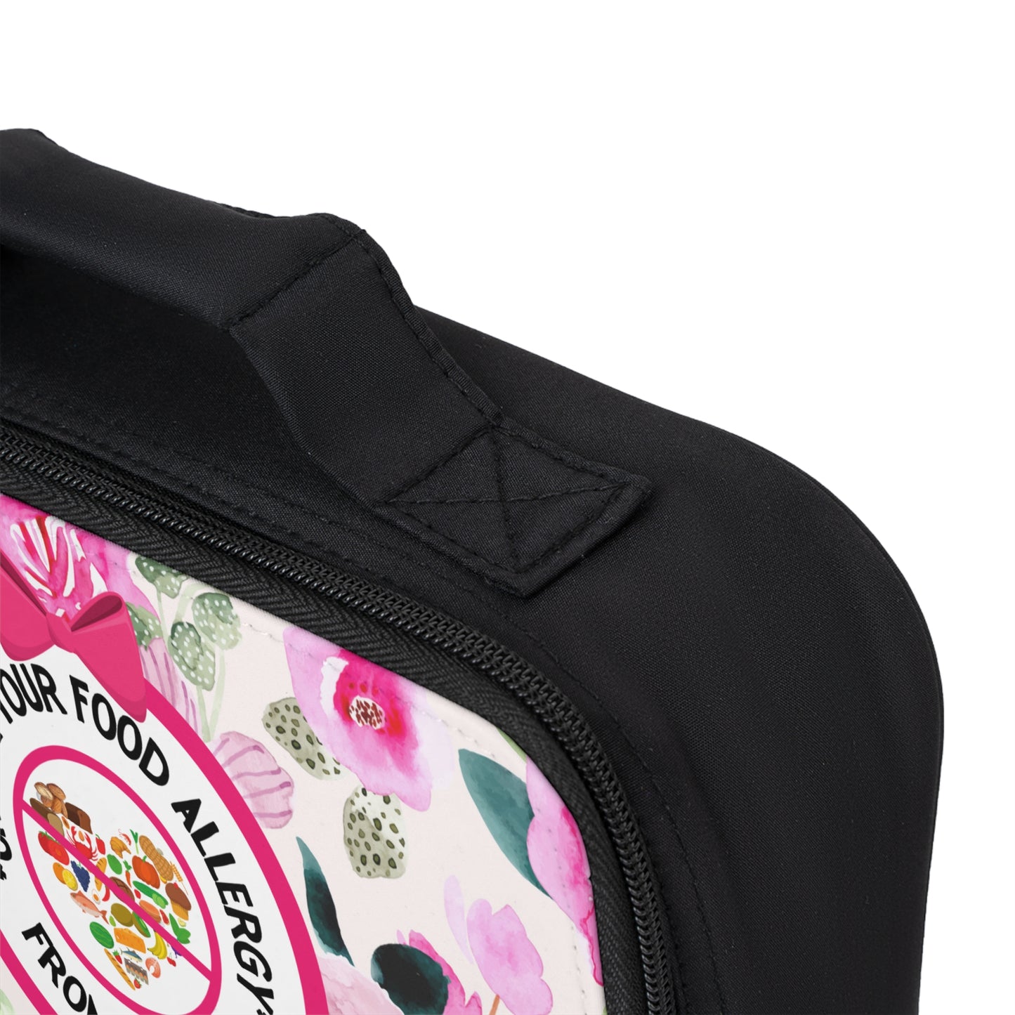 Pink Floral Food Allergy Lunchbox