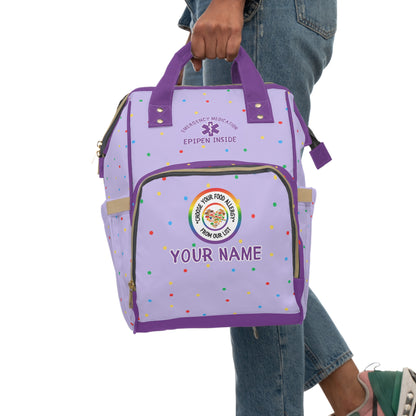 Purple Polka Dot Diaper Backpack