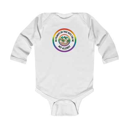 Nut Allergy Rainbow Logo Long Sleeve Onesie