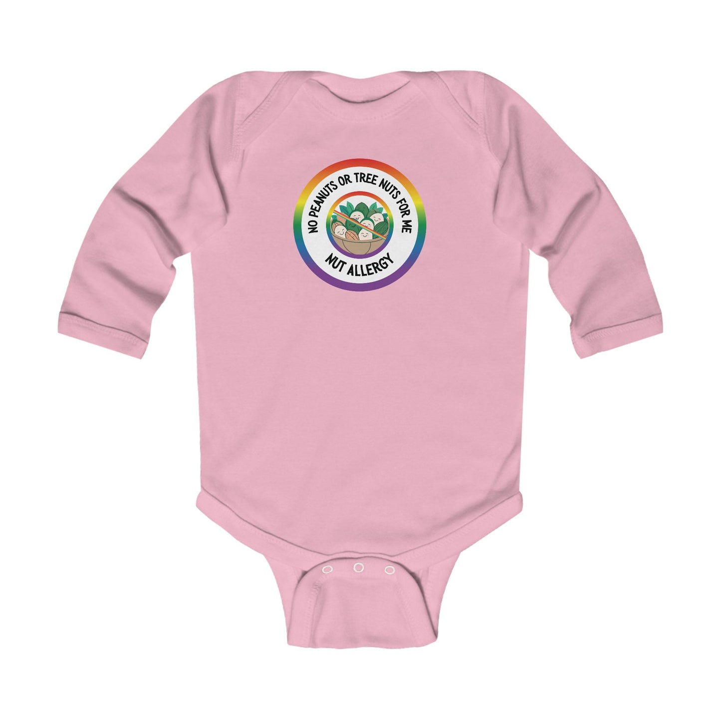 Nut Allergy Rainbow Logo Long Sleeve Onesie