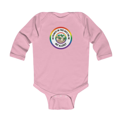 Nut Allergy Rainbow Logo Long Sleeve Onesie