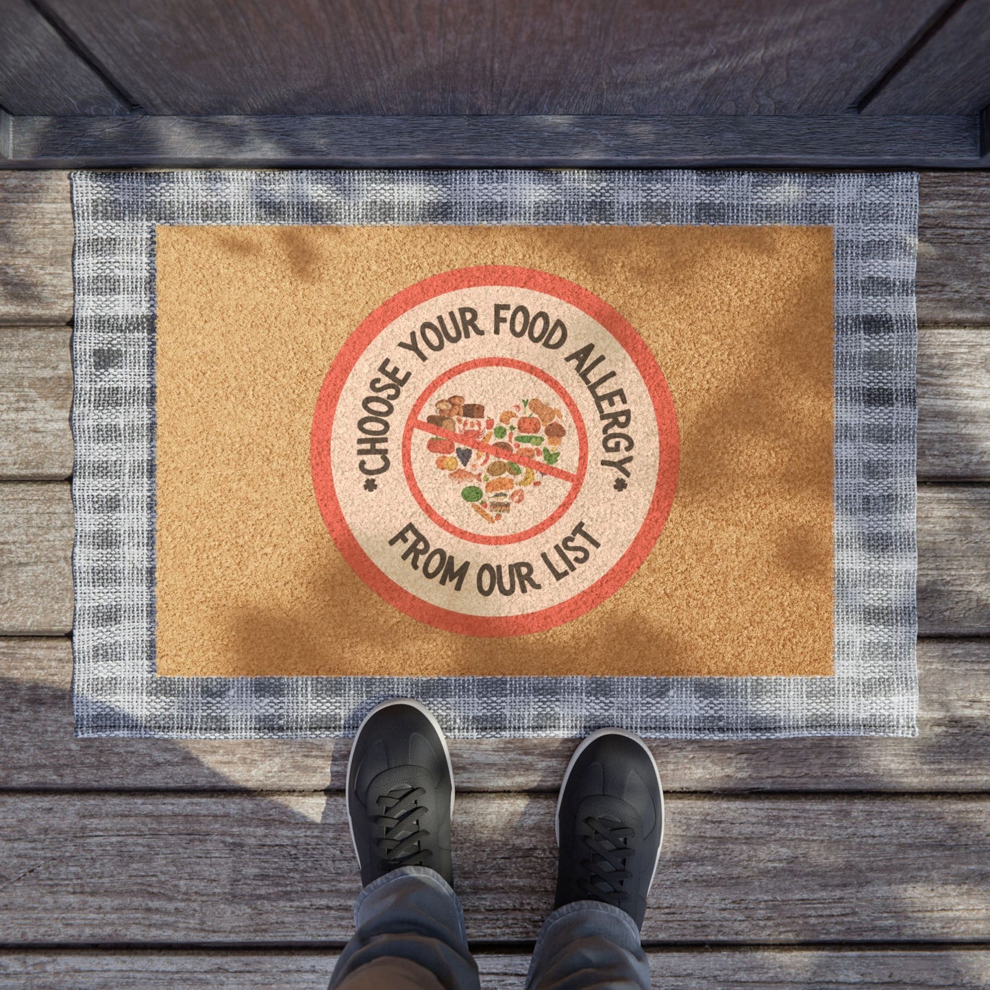 Food Allergy Red Logo Doormat