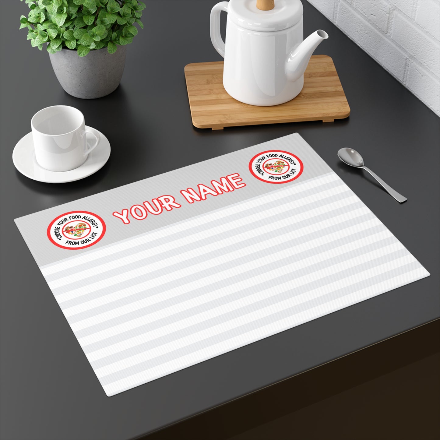 Gray Striped Placemat, 1 pc