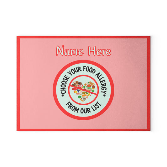 Food Allergy Glass Cutting Board
