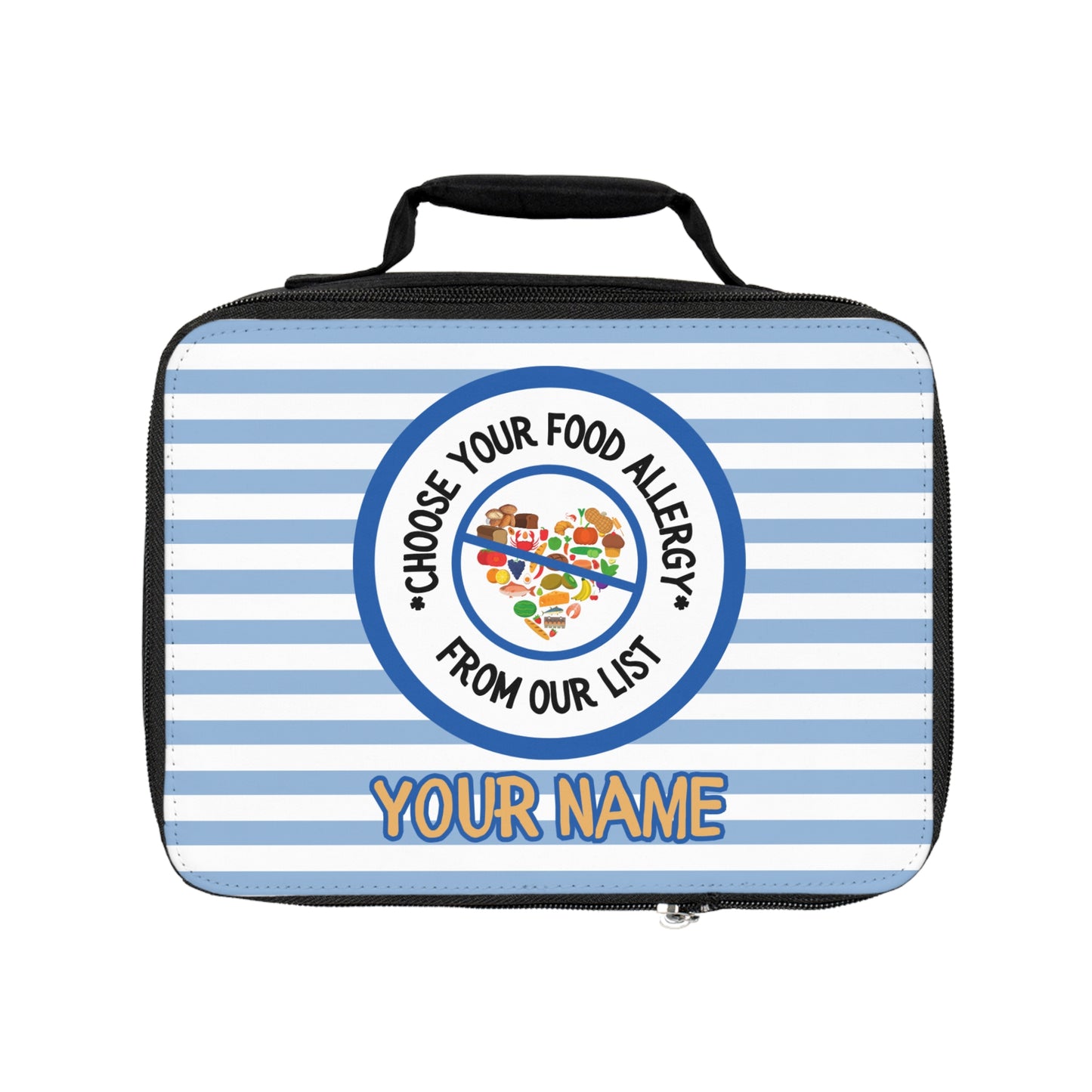 Blue Striped Food Allergy Lunchbox