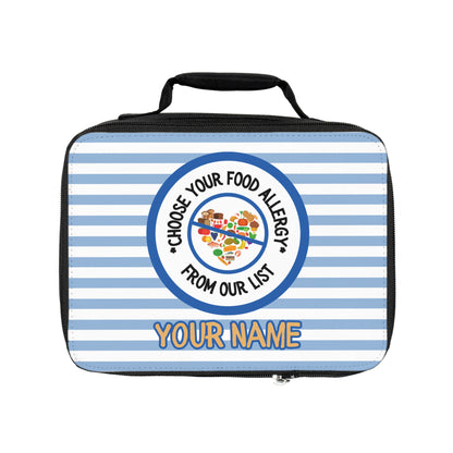 Blue Striped Food Allergy Lunchbox