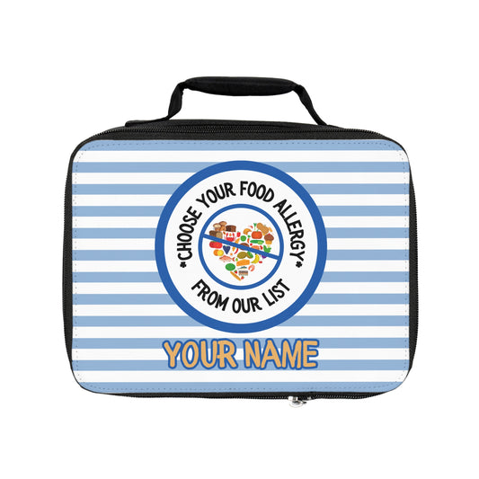 Blue Striped Food Allergy Lunchbox