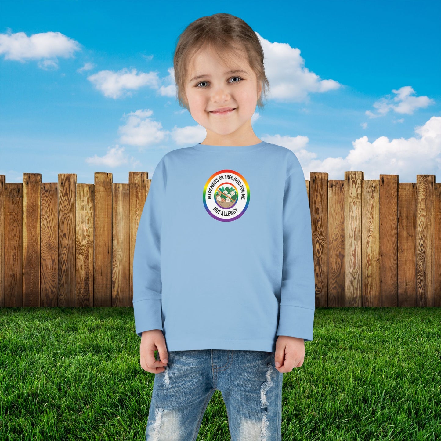 Nut Allergy Rainbow Logo Toddler Long Sleeve