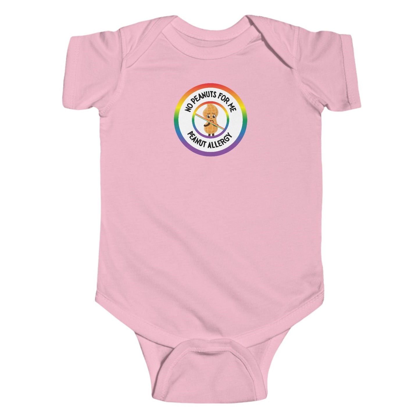 Peanut Allergy Rainbow Logo Short Sleeve Onesie