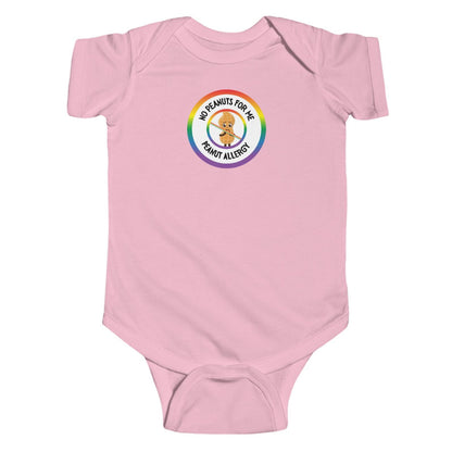 Peanut Allergy Rainbow Logo Short Sleeve Onesie