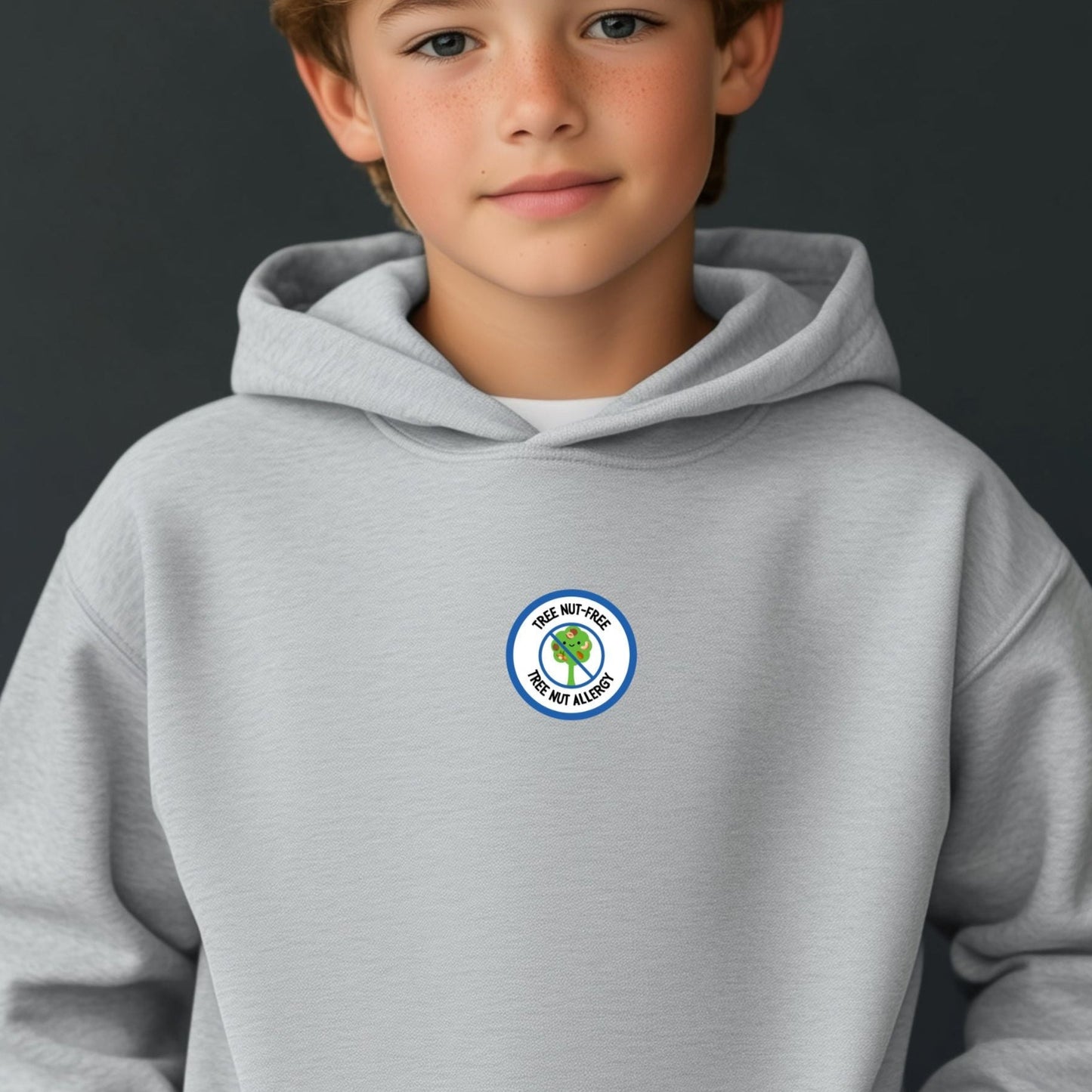 Tree Nut Allergy Blue Logo Youth Hoodie