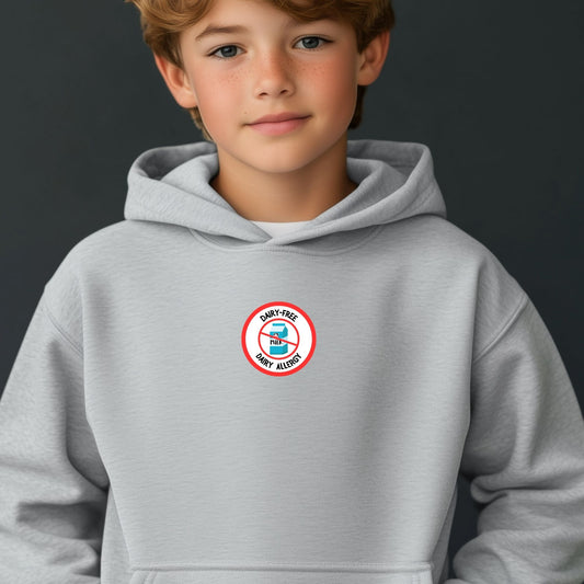 Dairy Allergy Red Logo Youth Hoodie