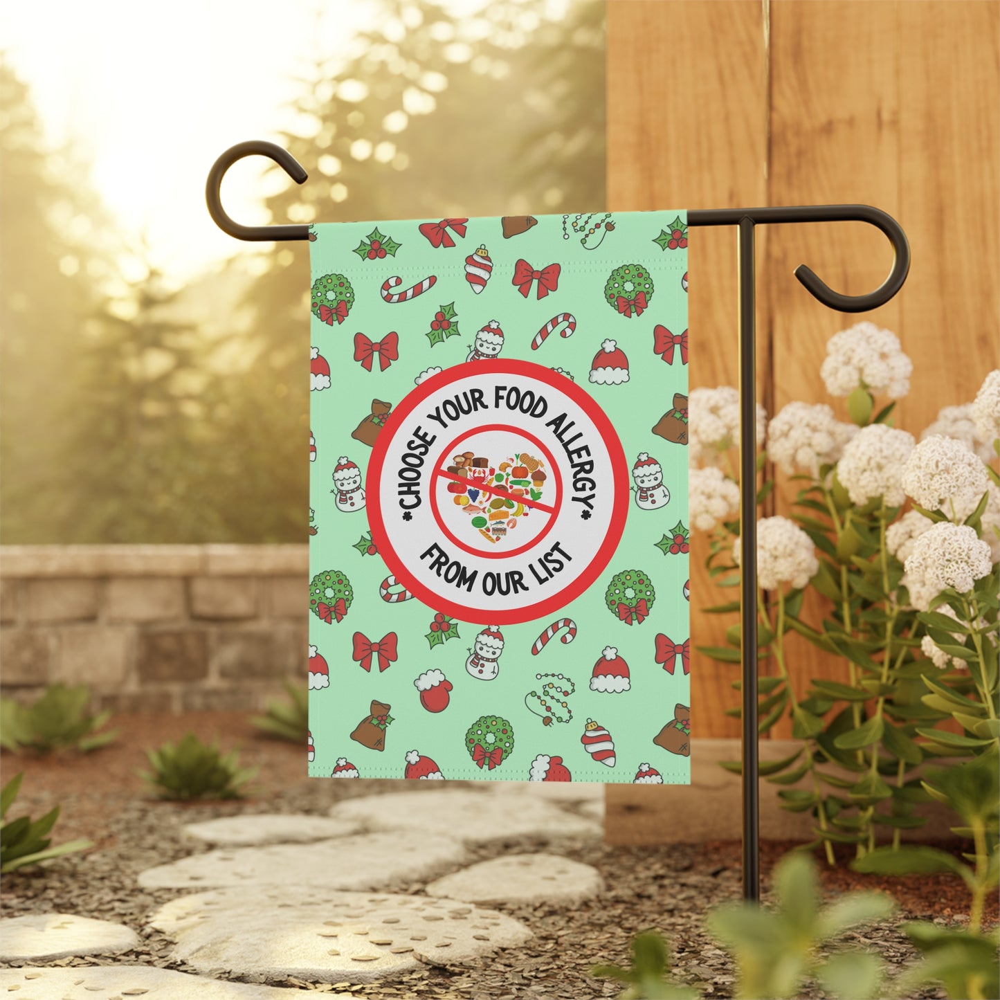 Christmas Food Allergy Garden Flag