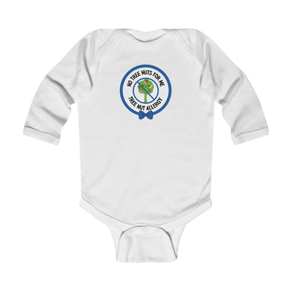 Tree Nut Allergy Blue Logo Long Sleeve Onesie