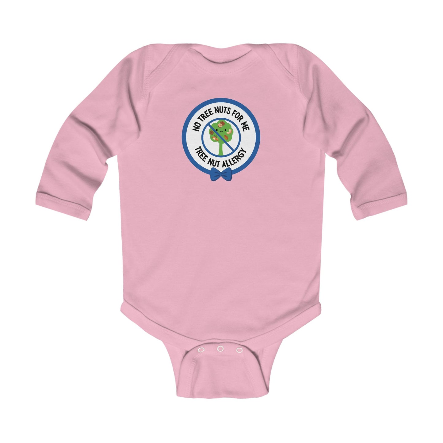 Tree Nut Allergy Blue Logo Long Sleeve Onesie