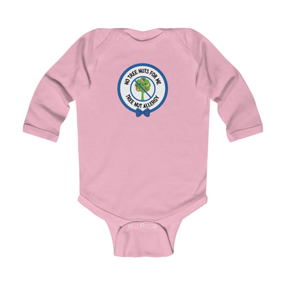 Tree Nut Allergy Blue Logo Long Sleeve Onesie