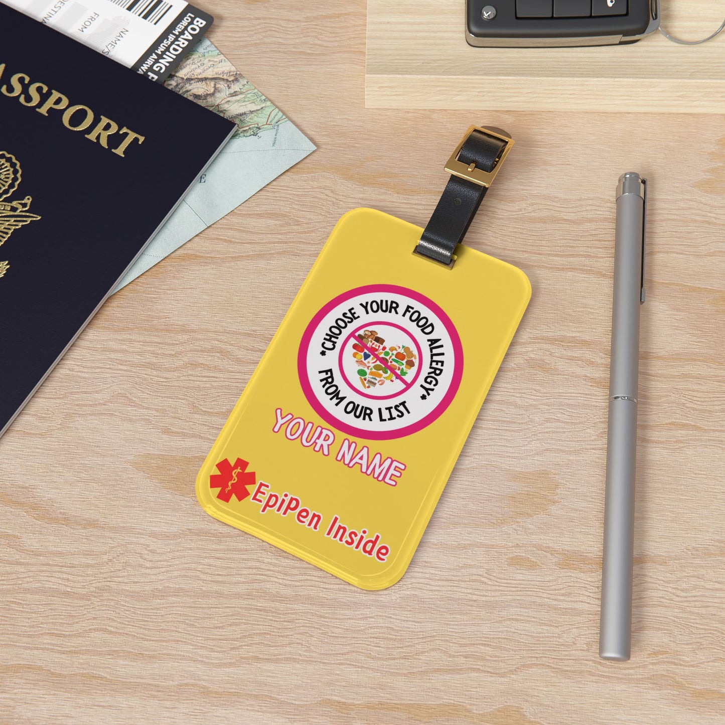 Food Allergy Bag Tag w/EpiPen