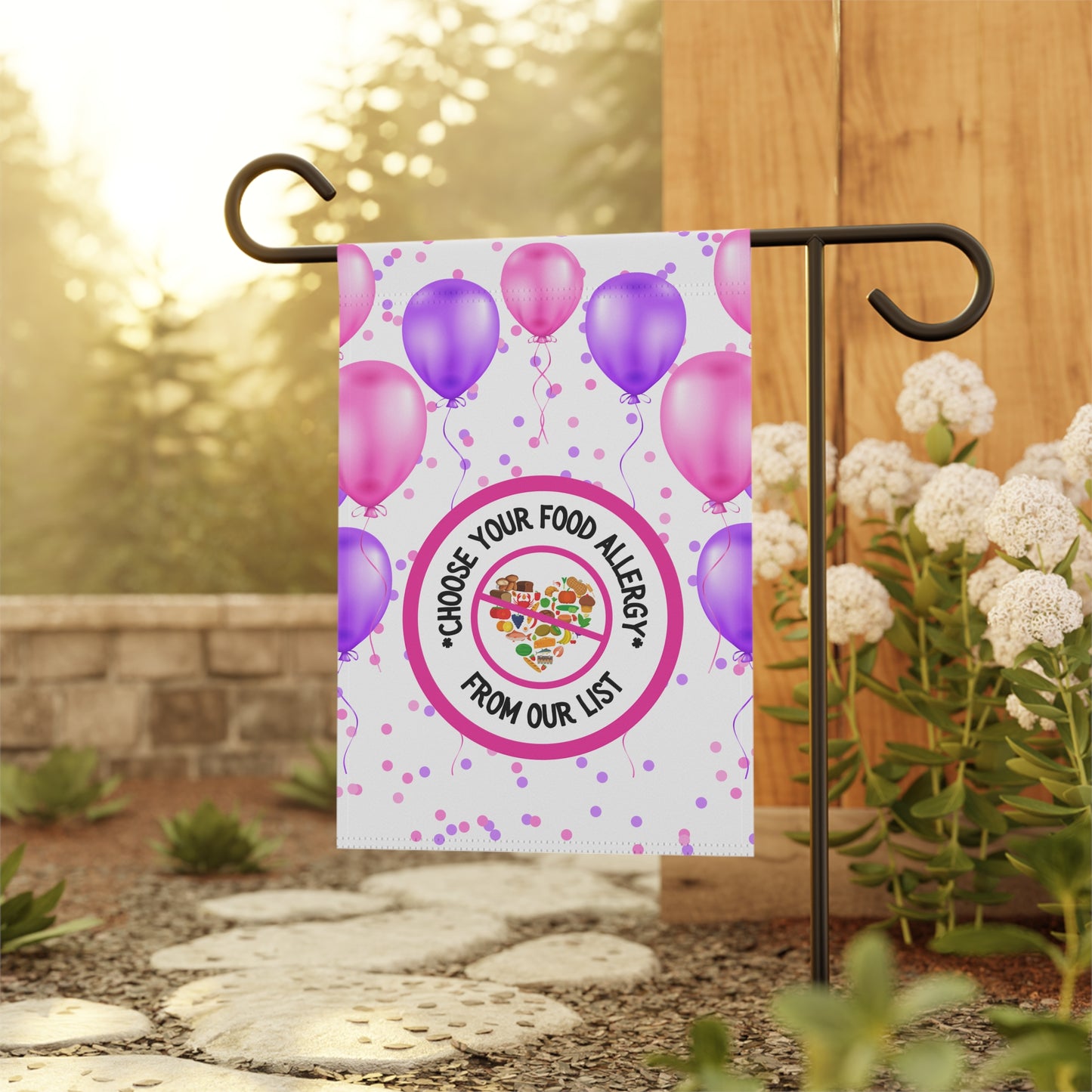 Pink & Purple Balloon Garden Flag