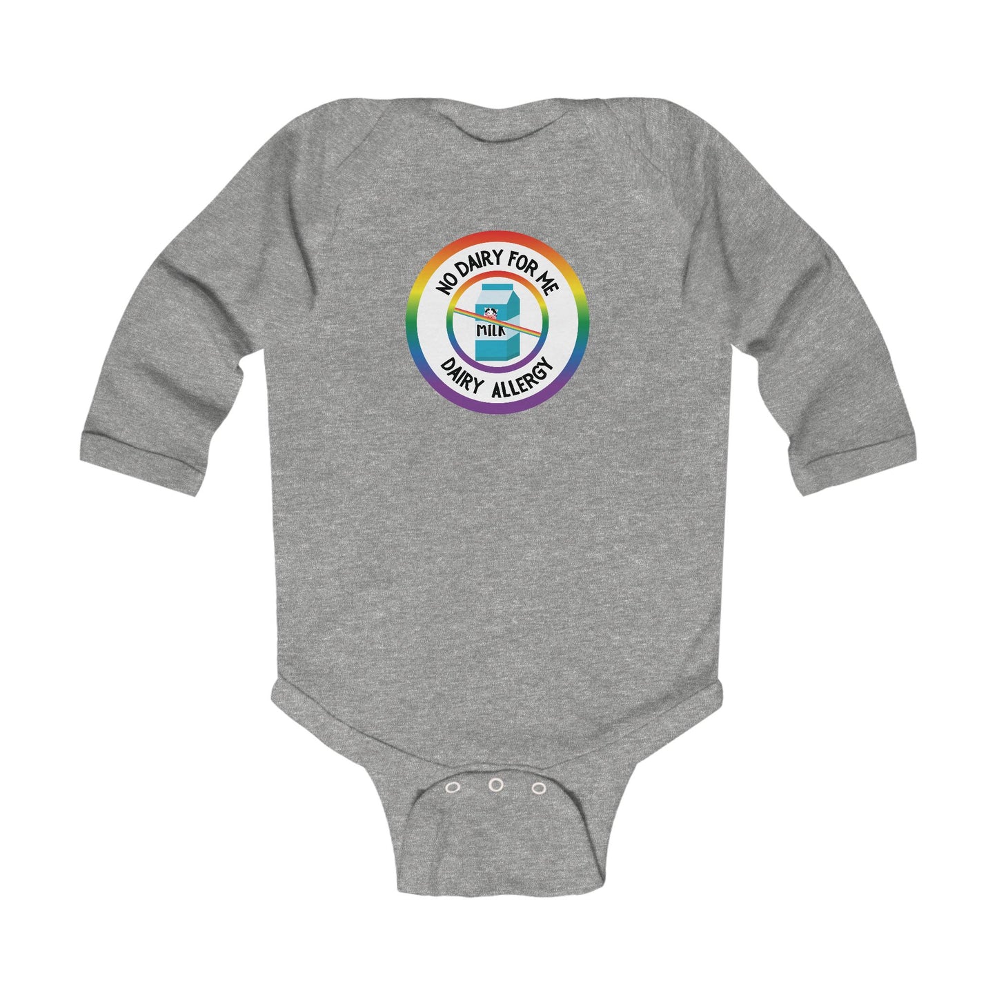 Dairy Allergy Rainbow Logo Long Sleeve Onesie